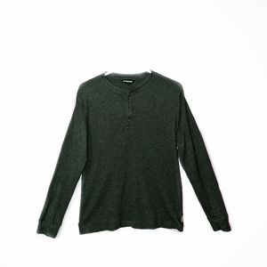 KARBON GREEN LONG SLEEVE 3 BUTTON MEN'S SWEATSHIRT